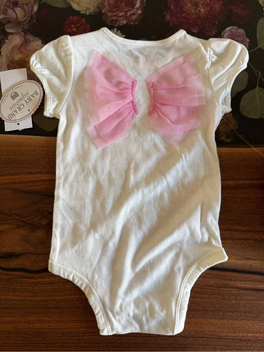 Baby Grand Signature 12 Months 2 Piece Pink Angel Gold Polka Dot Skirt Outfit